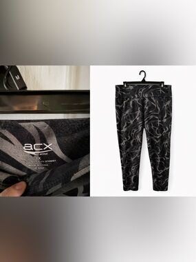 Active USA Black & Gray Swirl Capri Leggings
